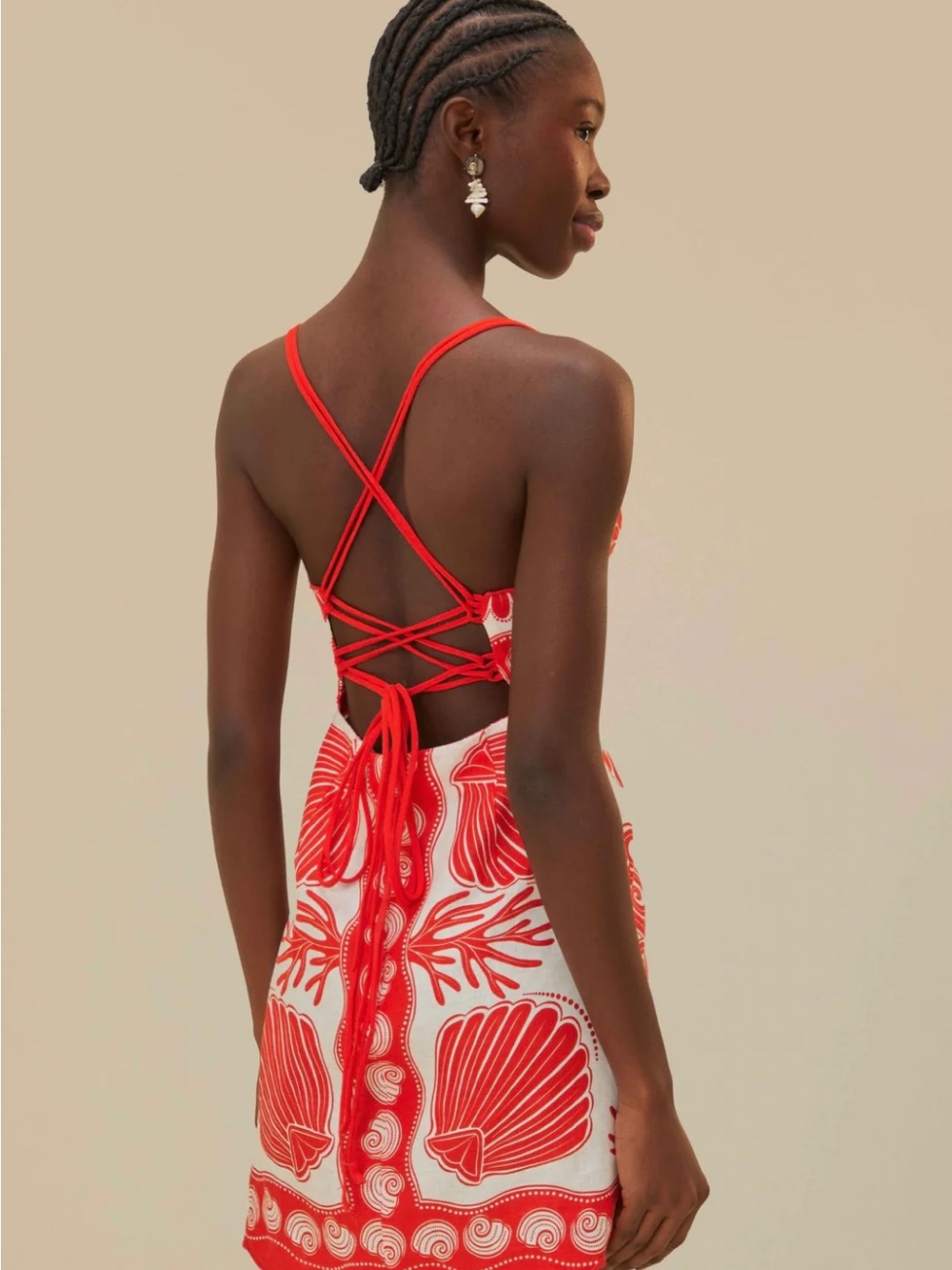 Farm Rio Ainika Shell Print Mini Dress - Picture 2 of 4